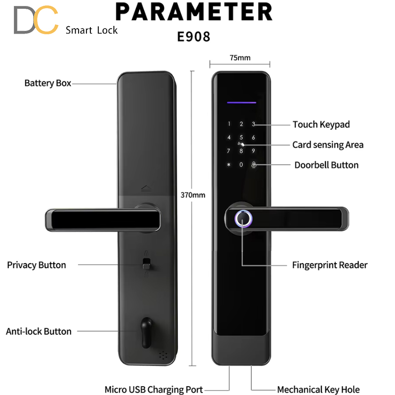 E908 Lever Handle Bluetooth Locks
